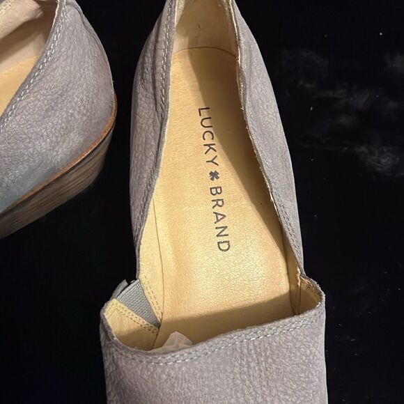 Lucky Brand D'Orsay Taupe Gray Leather Booties - Picture 2 of 9